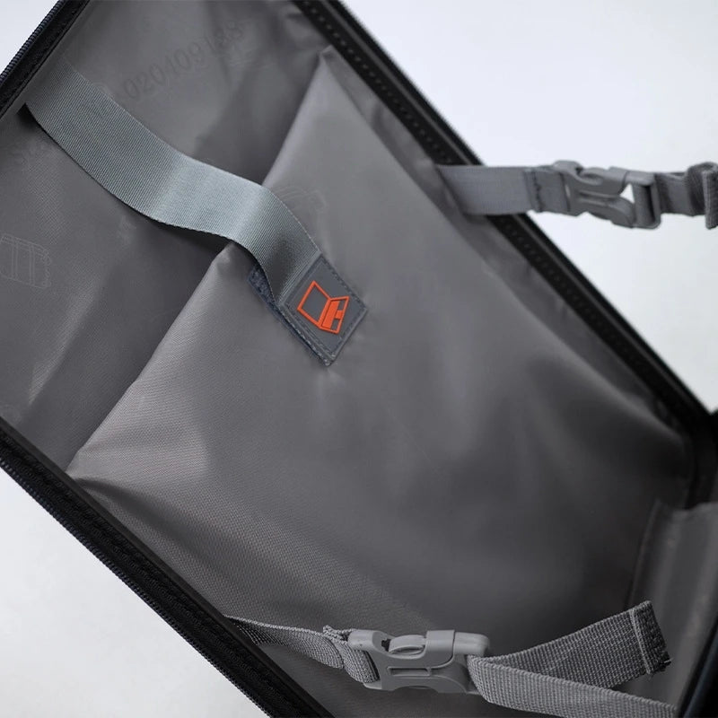 Neuer Kinderkoffer mit Sitz – Aluminiumrahmen, Frontöffnung, Rollkoffer, Aufsitzkoffer für Kinder, 22'' Handgepäck