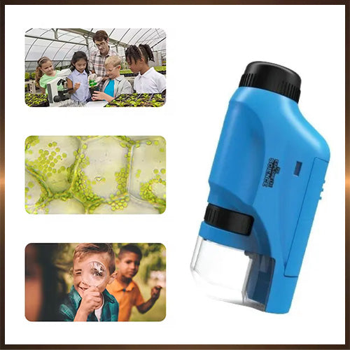 Mini Mikroskop für junge Natur-Entdecker, 60 -120facher Zoom mit LED Licht | für Kinder und Jugendliche