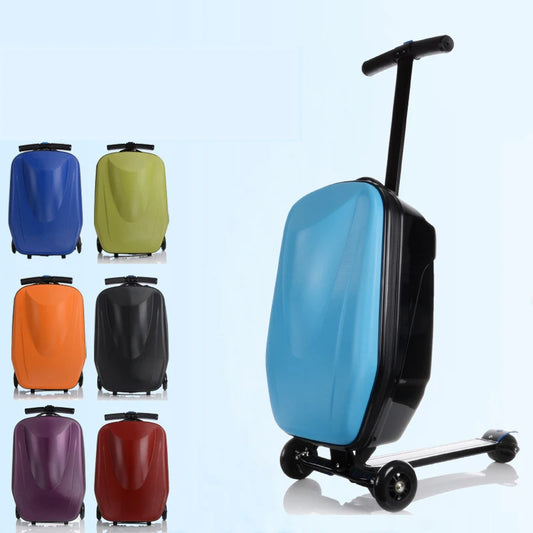 Aluminium-Roller-Koffer mit Rollen, Skateboard-Koffer, Rollgepäck, Reise-Trolley-Koffer