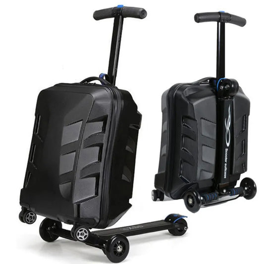 Neuer 21-Zoll-Scooter-Koffer mit Spinner-Aluminium-Skateboard-Trolley-Koffer für reisende Studenten Oxford-Trolley-Koffer