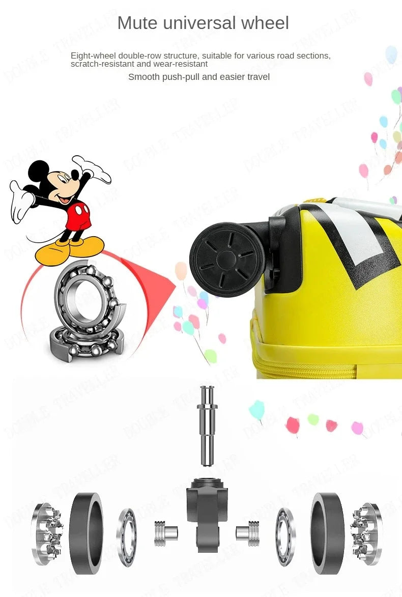 Disney Kinderkoffer – Mickey & Minnie Reisetasche mit Rollen und Zahlenschloss