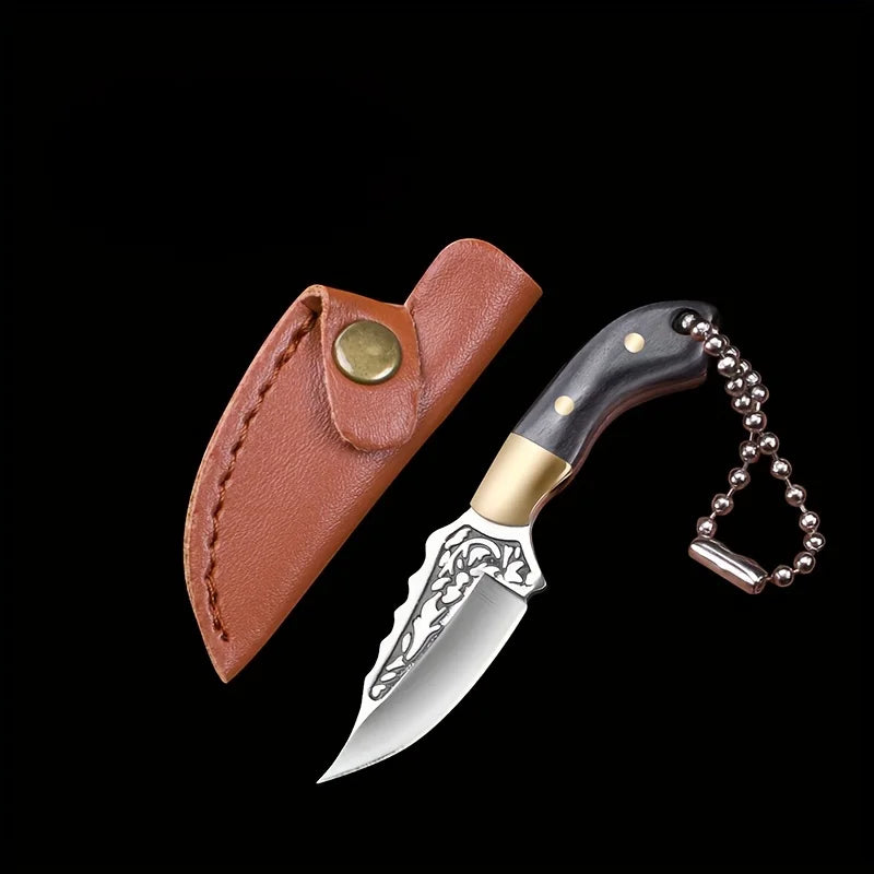 ZAHARA - Mini Messer für Schlüsselanhänger mit Holzgriff und arabischem Design