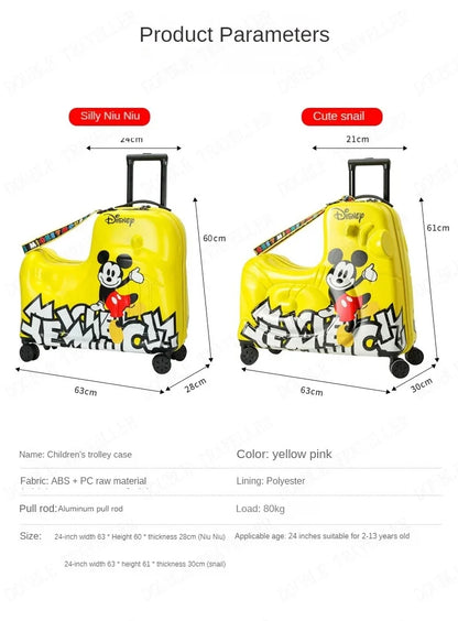 Disney Kinderkoffer – Mickey & Minnie Reisetasche mit Rollen und Zahlenschloss