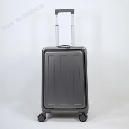 Neuer Kinderkoffer mit Sitz – Aluminiumrahmen, Frontöffnung, Rollkoffer, Aufsitzkoffer für Kinder, 22'' Handgepäck