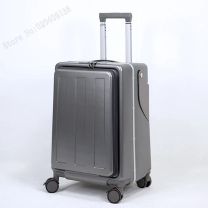 Neuer Kinderkoffer mit Sitz – Aluminiumrahmen, Frontöffnung, Rollkoffer, Aufsitzkoffer für Kinder, 22'' Handgepäck