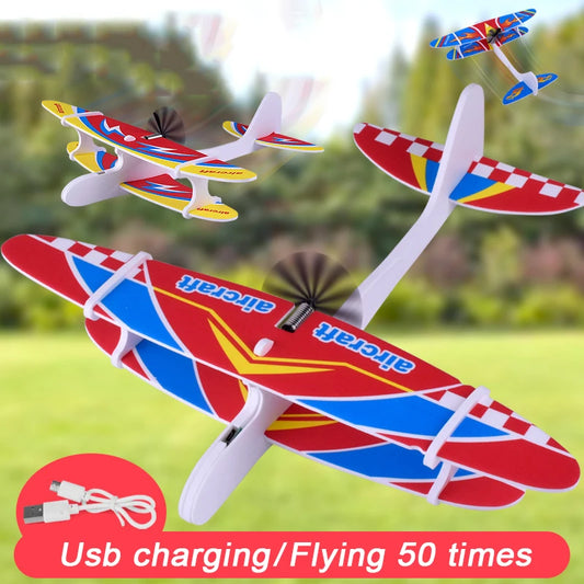Große Schaum Flugzeug Spielzeug Hand Werfen Fliegende Flugzeug Flug Segelflugzeug DIY Modell Spielzeug Für Kinder Erwachsene Outdoor Flugzeug Modell Spielzeug