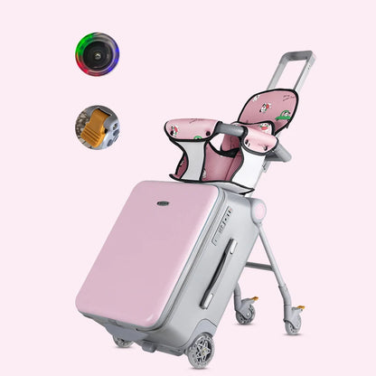 Kinderkoffer mit Sitzfunktion – 20″ Hartschalen-Trolley mit 360°-Spinner-Rollen