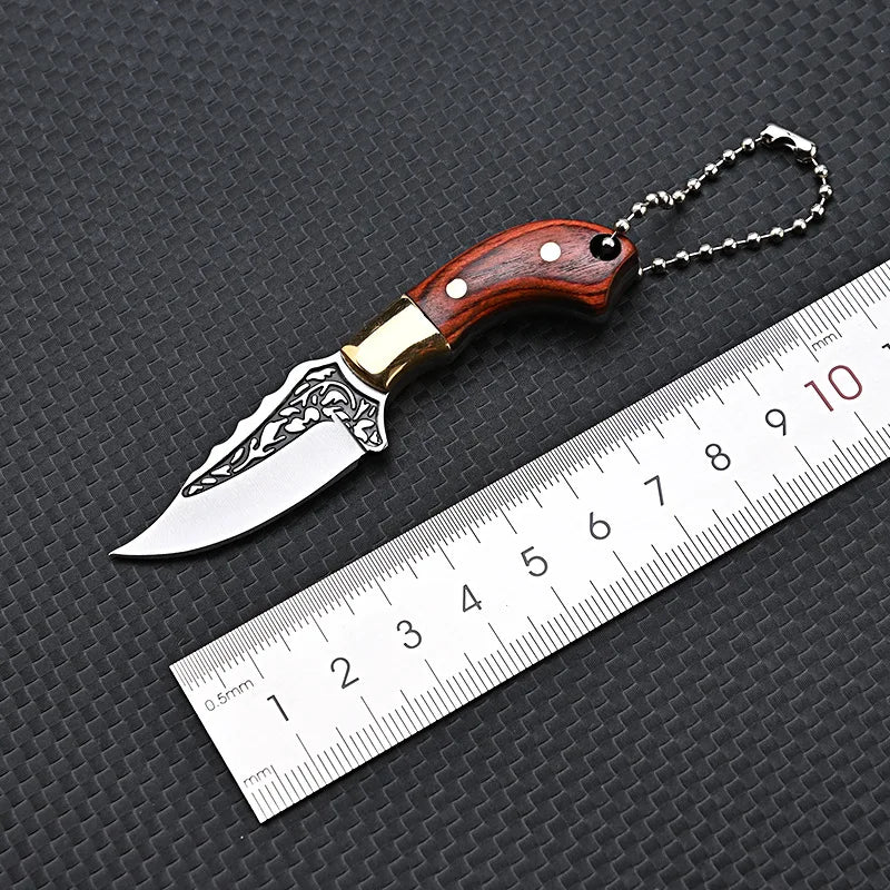 ZAHARA - Mini Messer für Schlüsselanhänger mit Holzgriff und arabischem Design